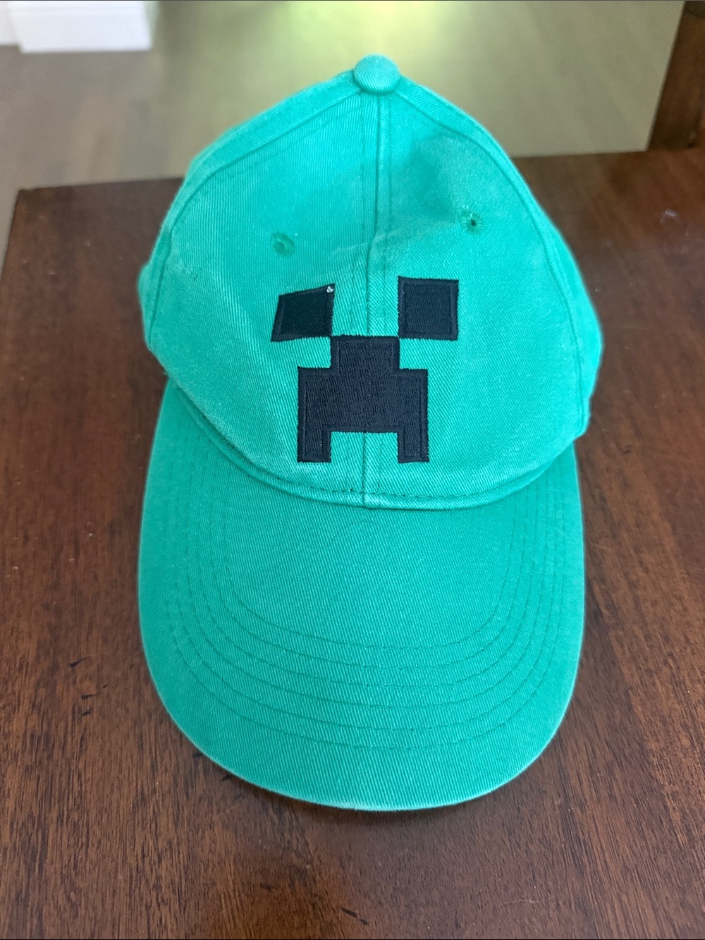 Green Minecraft Creeper Face Baseball Cap